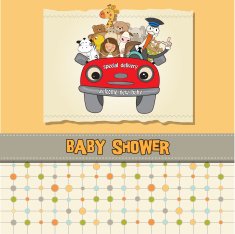 funny stork delivers a new little girl N7