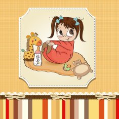 little baby girl play with her toys N13