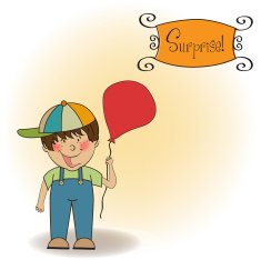 birthday greeting card with little boy N3