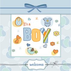 Baby boy shower card N77