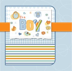 Baby boy shower card N78