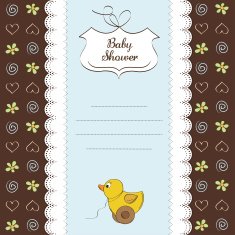 welcome card with duck toy N14