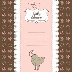 new baby shower card with cat N24