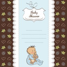 baby announcement card with little boy N19