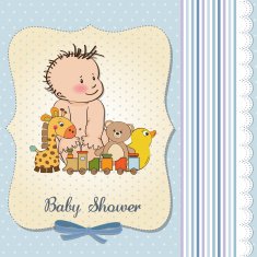 Baby boy shower card N80