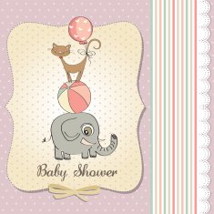 first anniversary card with pyramid of animals N13
