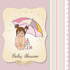 Baby girl shower card N70