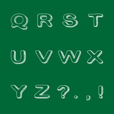 Hand Drawn Alphabet White Part 2