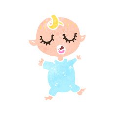 retro cartoon baby