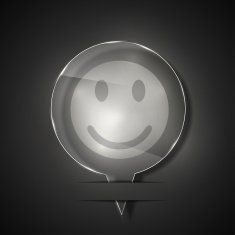 Vector glass smile icon on gray background Eps 10