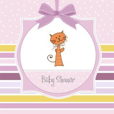 new baby shower card with cat N26