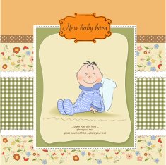 New baby announcement card N33