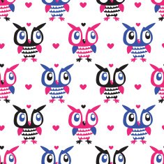 Owl Heart Seamless background