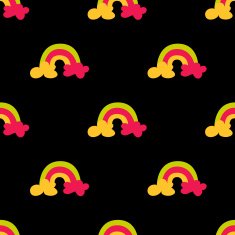 Rainbow seamless pattern Dark background Vector illustration