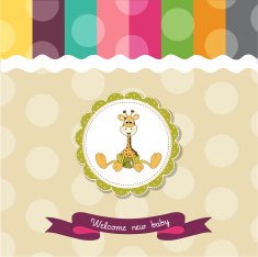 baby shower card with giraffe N2