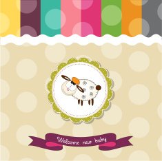 cute baby shower card with sheep N32
