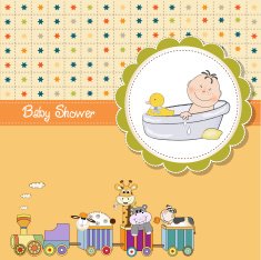 funny cartoon baby shower card N4