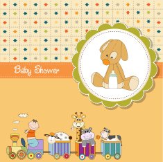 funny cartoon baby shower card N7