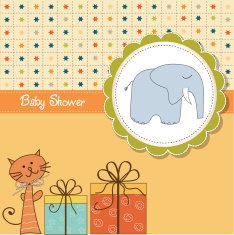 funny cartoon baby shower card N8