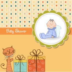 funny cartoon baby shower card N9
