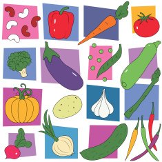 colorful vegetables collection background