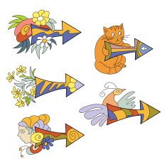 funny colored arrows