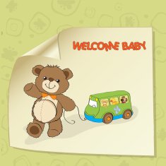 baby shower card with cute teddy bear N68