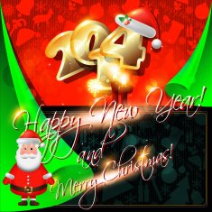 Happy New Year card or background with ribbons N3