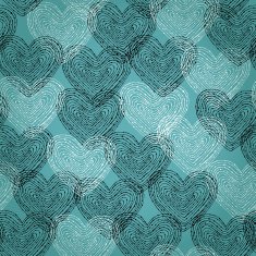 Decorative hand drawn texture with black and white hearts