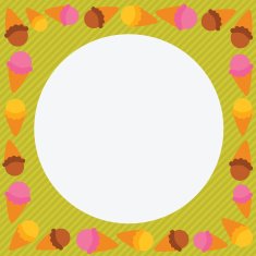 cute cartoon ice cream character frame