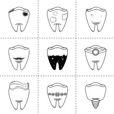 Teeth icon set - Illustration