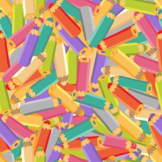 Seamless pattern with pencils School background Vector illustration