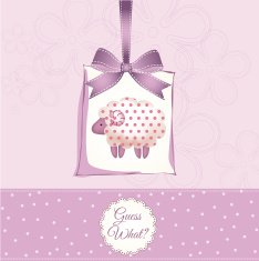 cute baby shower card with sheep N34