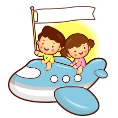 Boys And Girls Traveling On A Plane Childrens Character Design N2