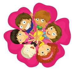 Kids on a flower