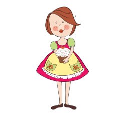 Girl with birthday cake N2