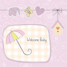 Baby girl shower card N72