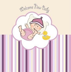 Baby girl shower card N75