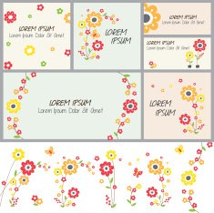 flowers decoration clip art and layout design