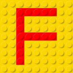 Letter F in construction kit