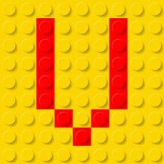 Letter V in construction kit