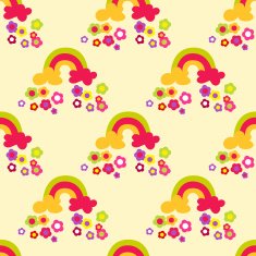 Flower rainbow seamless pattern Light background