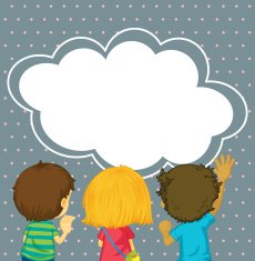Kids watching the empty cloud template