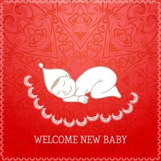 New baby red shower invitation