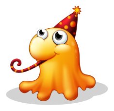 monster wearing a party hat