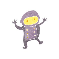 retro cartoon little astronaut