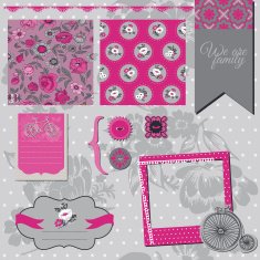 Seamless Vintage Flower Background Set N2