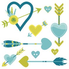Love Heart and Arrows Background - for design or scrapbook