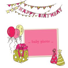Birthday Greeting Card with Photo Frame N2
