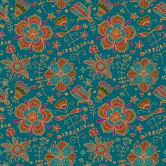 Decorative ornamental seamless doodle floral texture